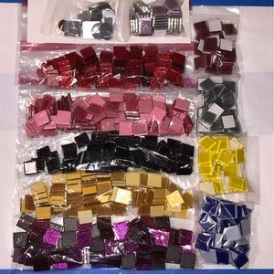 Glass mosaic tiles, small mirror tiles